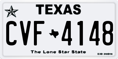 TX license plate CVF4148
