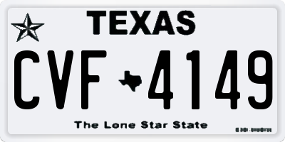 TX license plate CVF4149