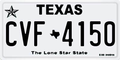 TX license plate CVF4150