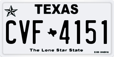 TX license plate CVF4151