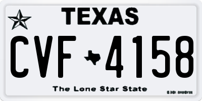 TX license plate CVF4158