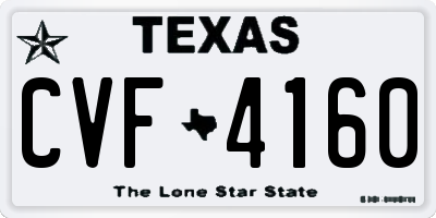 TX license plate CVF4160