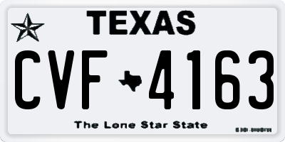 TX license plate CVF4163