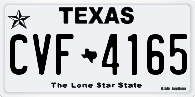 TX license plate CVF4165