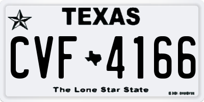 TX license plate CVF4166