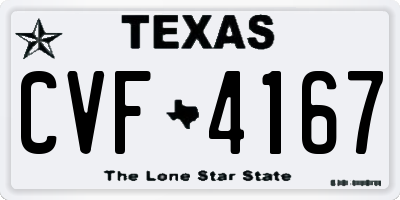 TX license plate CVF4167