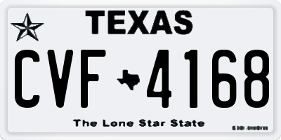 TX license plate CVF4168