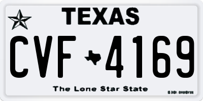 TX license plate CVF4169