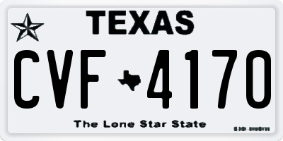 TX license plate CVF4170