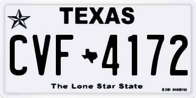 TX license plate CVF4172
