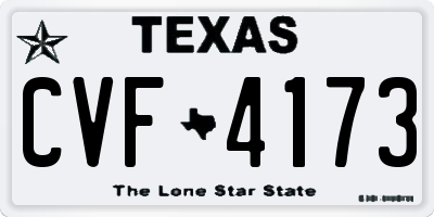 TX license plate CVF4173