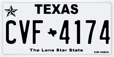 TX license plate CVF4174