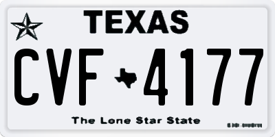 TX license plate CVF4177