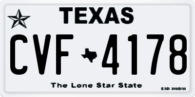TX license plate CVF4178