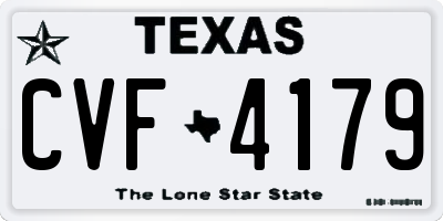 TX license plate CVF4179