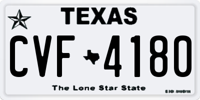 TX license plate CVF4180