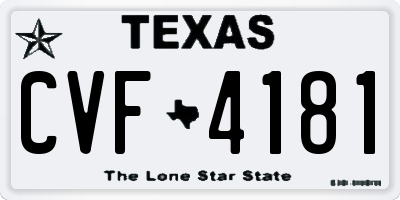 TX license plate CVF4181