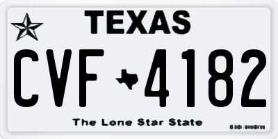 TX license plate CVF4182
