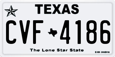TX license plate CVF4186
