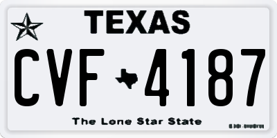 TX license plate CVF4187