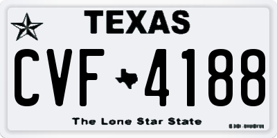 TX license plate CVF4188