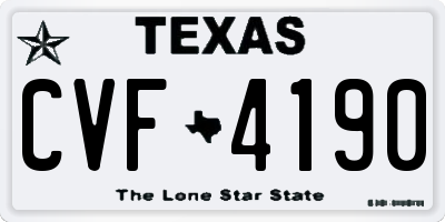TX license plate CVF4190