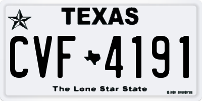 TX license plate CVF4191