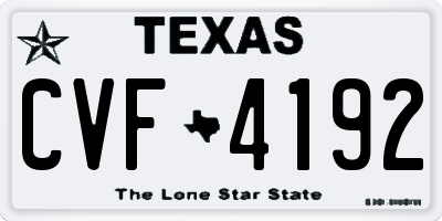 TX license plate CVF4192