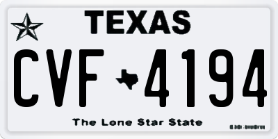 TX license plate CVF4194