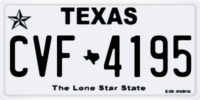 TX license plate CVF4195