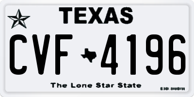 TX license plate CVF4196