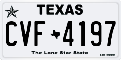 TX license plate CVF4197