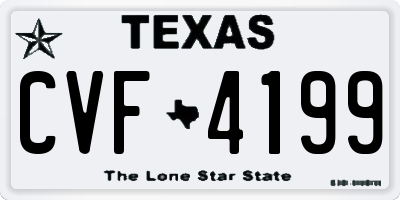 TX license plate CVF4199