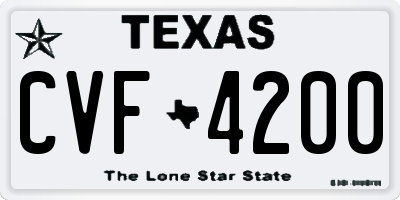 TX license plate CVF4200