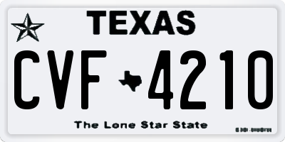 TX license plate CVF4210