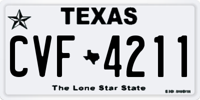 TX license plate CVF4211