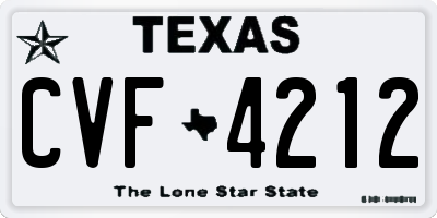TX license plate CVF4212