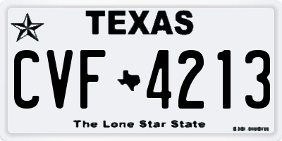 TX license plate CVF4213