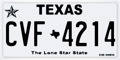 TX license plate CVF4214