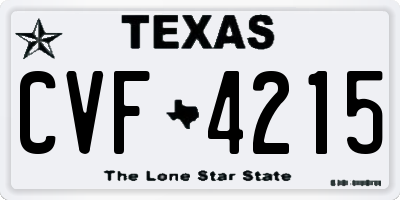TX license plate CVF4215
