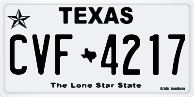 TX license plate CVF4217