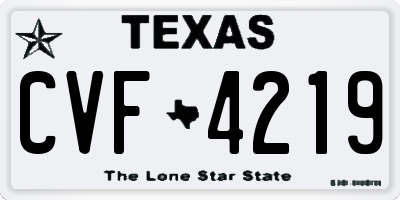 TX license plate CVF4219