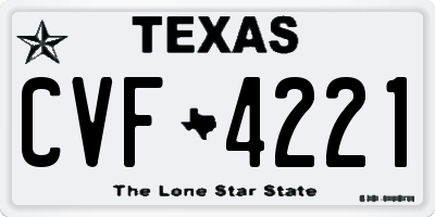 TX license plate CVF4221