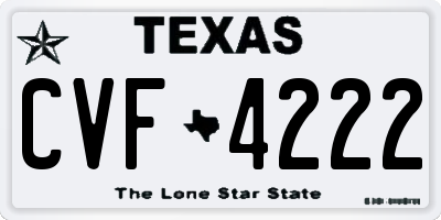 TX license plate CVF4222