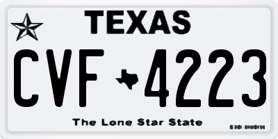 TX license plate CVF4223