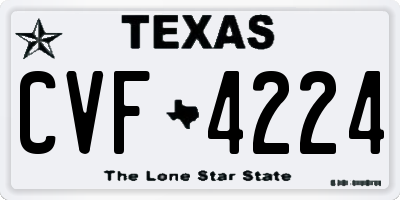 TX license plate CVF4224