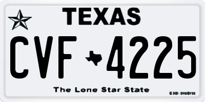TX license plate CVF4225