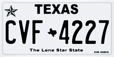TX license plate CVF4227