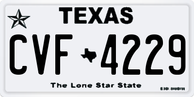 TX license plate CVF4229