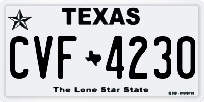 TX license plate CVF4230